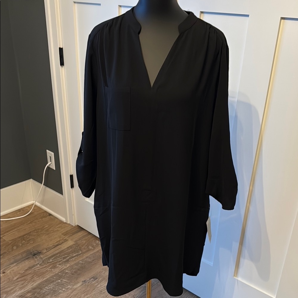 NWT Lush Classic Black Long Sleeve Tunic Dress